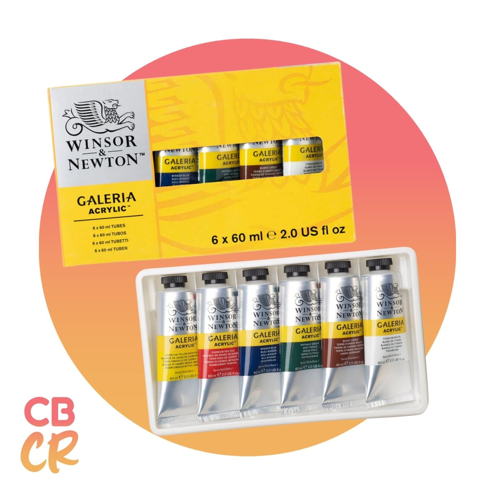 Pintura Acrílica Galeria de 6 Colores 60ml | Winsor & Newton