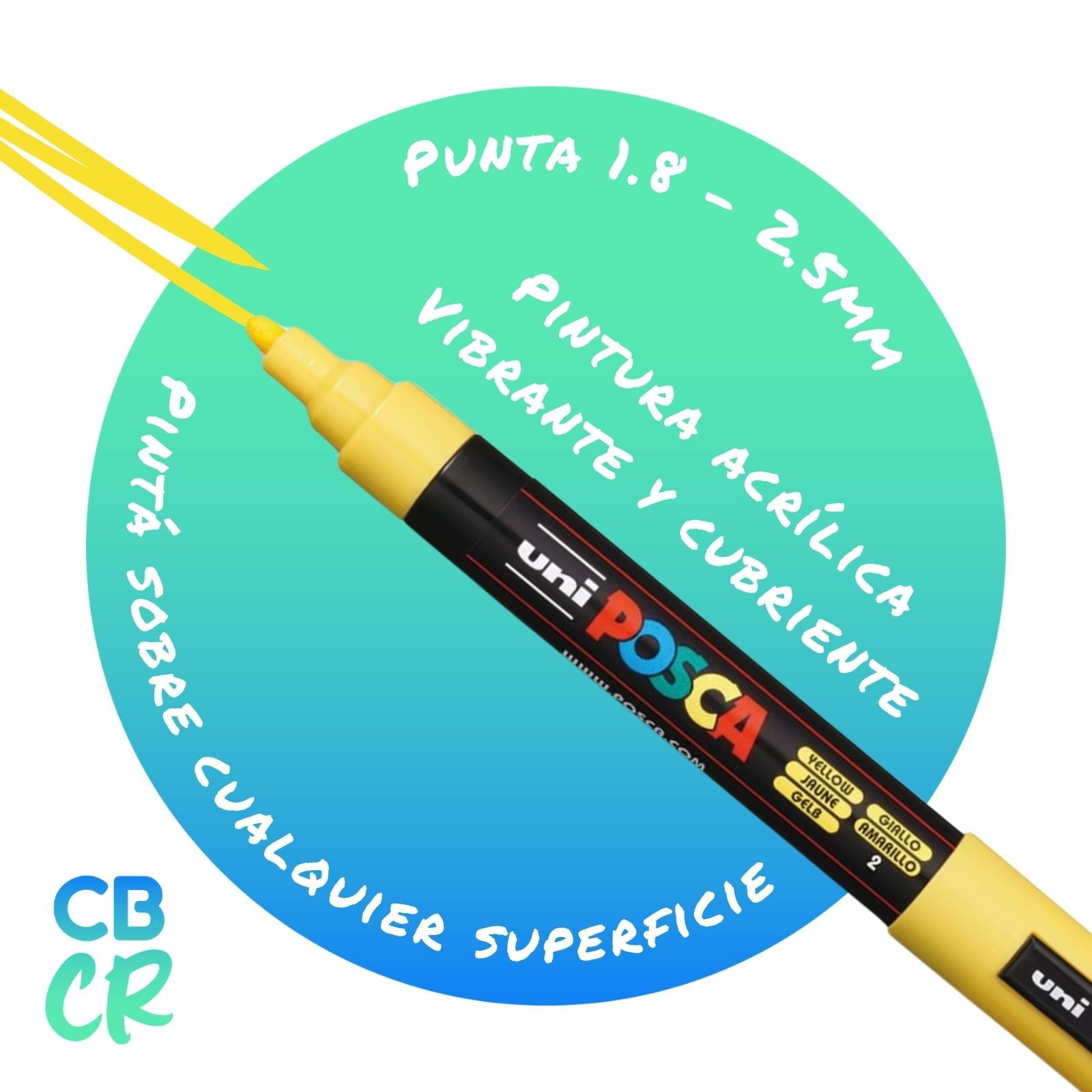 Marcadores Acrílicos PC-5M 8 Colores Esenciales | POSCA