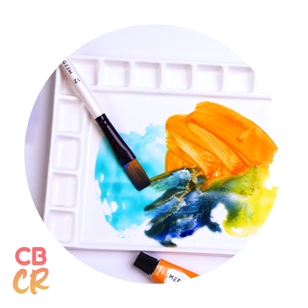 Paleta de porcelana ecológica MEEDEN con zona amplia de mezcla de 20×14 cm