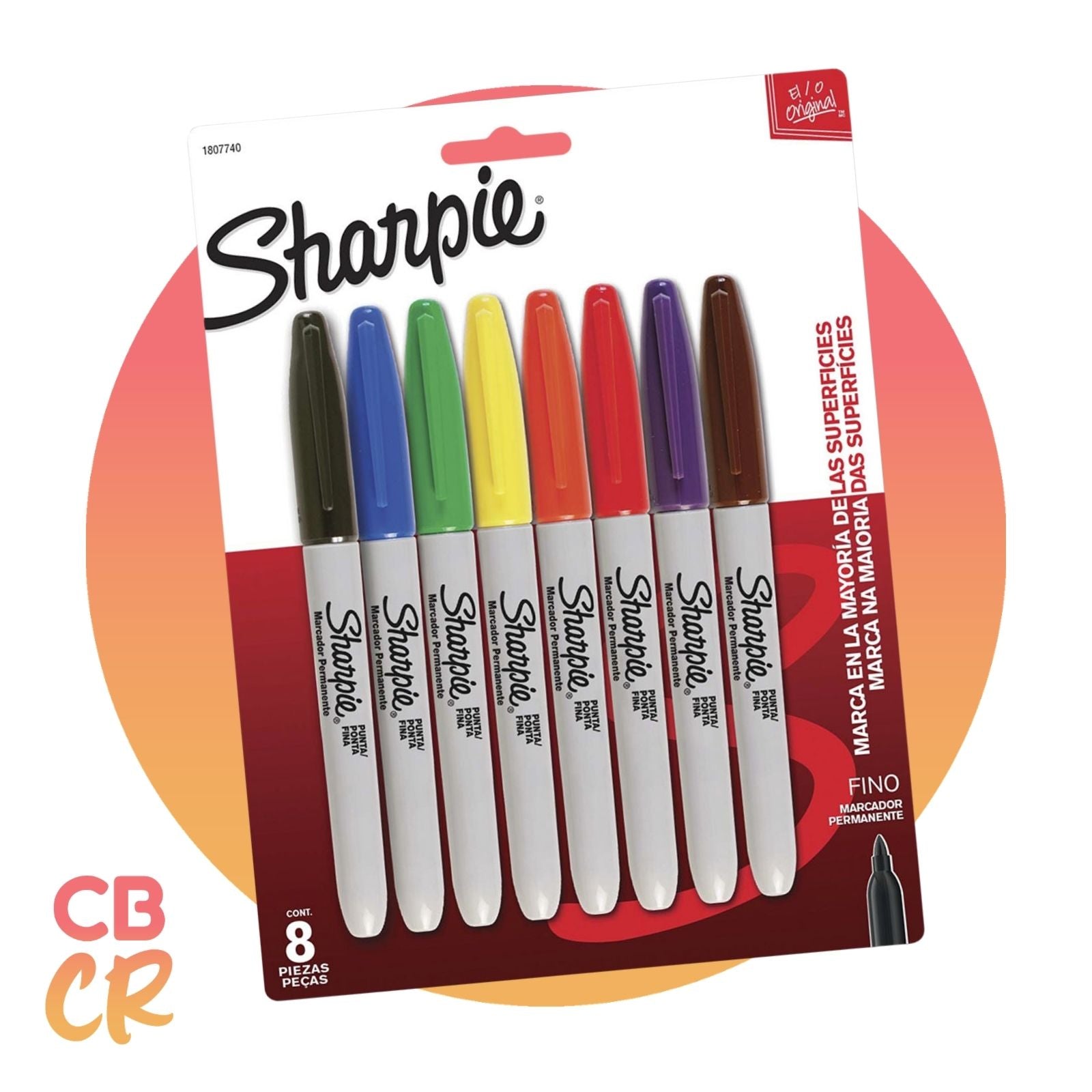 Marcadores Permanentes de 8 Colores | SHARPIE