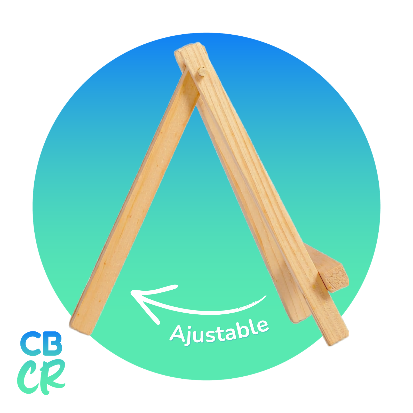 Mini caballete de madera con soporte triangular plegable sobre escritorio