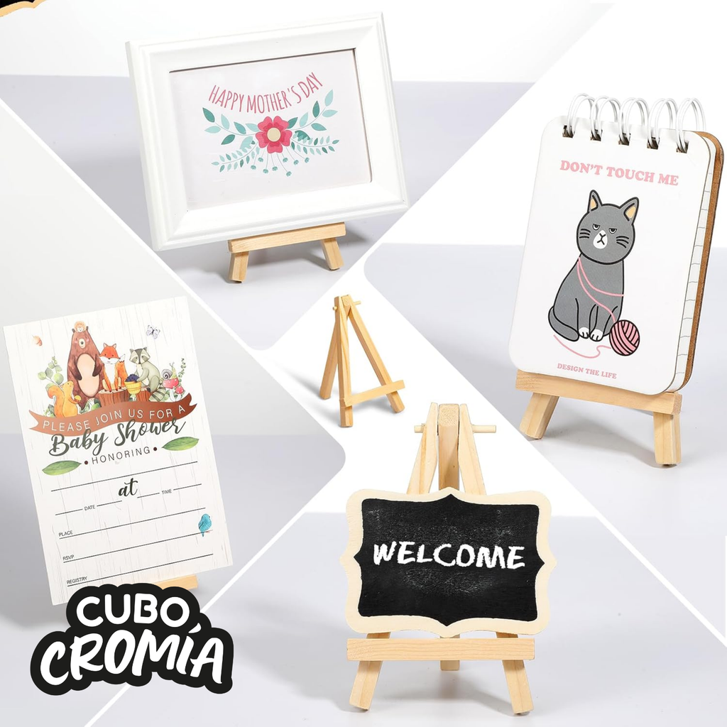 Mini caballete de 12.5 cm ideal para lienzos pequeños, fotos y tarjetas