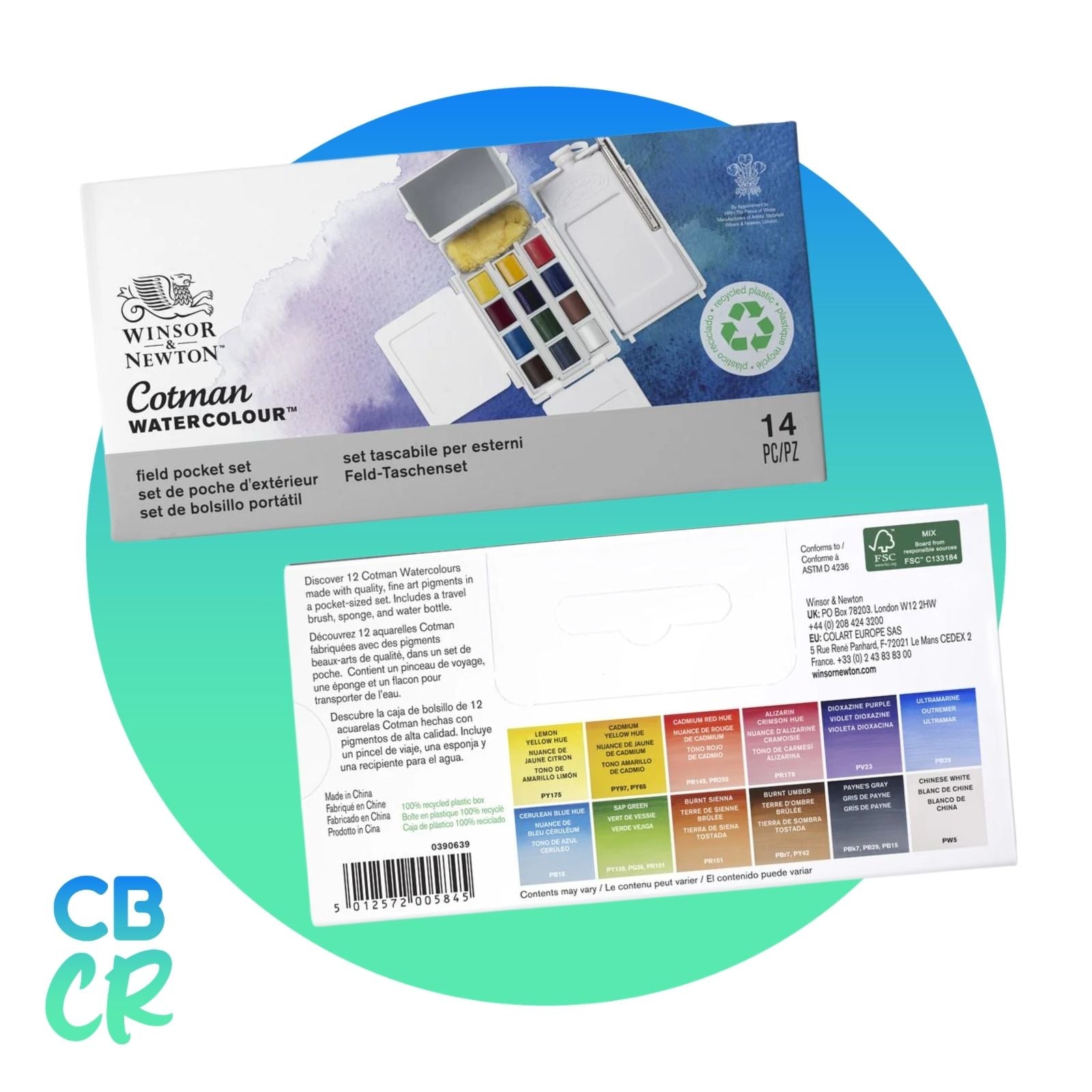 Set de 12 Acuarelas Cotman - Estuche de Viaje | Winsor & Newton