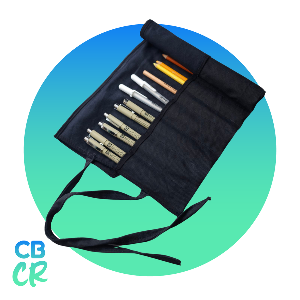 Estuche enrollable CUBOCROMÍA con compartimentos individuales para 38 lápices