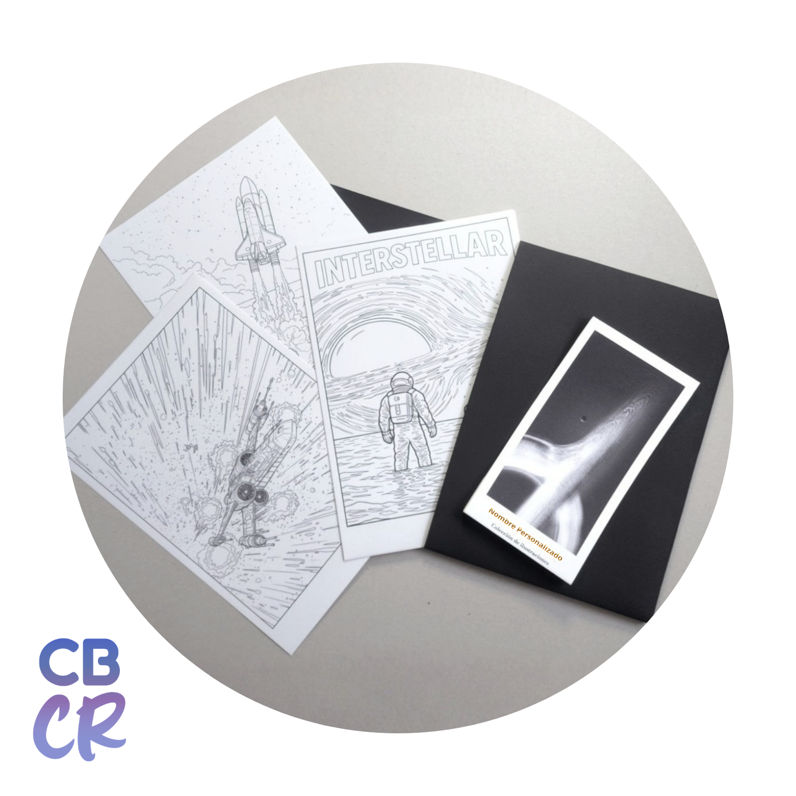 Carpeta artesanal hecha a mano de la colección para colorear El Cosmos CUBOCROMÍA