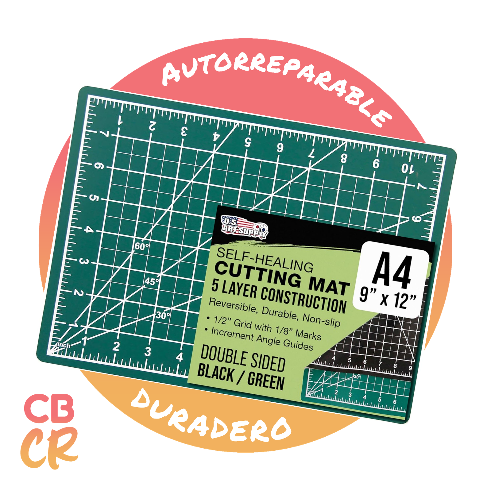 Mat de corte doble cara U.S. Art Supply para papel, tela, cuero y arcilla