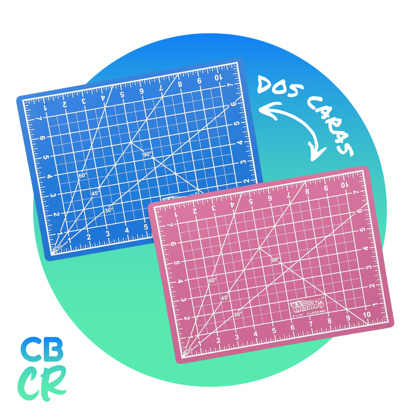 Mat de corte doble cara U.S. Art Supply para papel, tela, cuero y arcilla