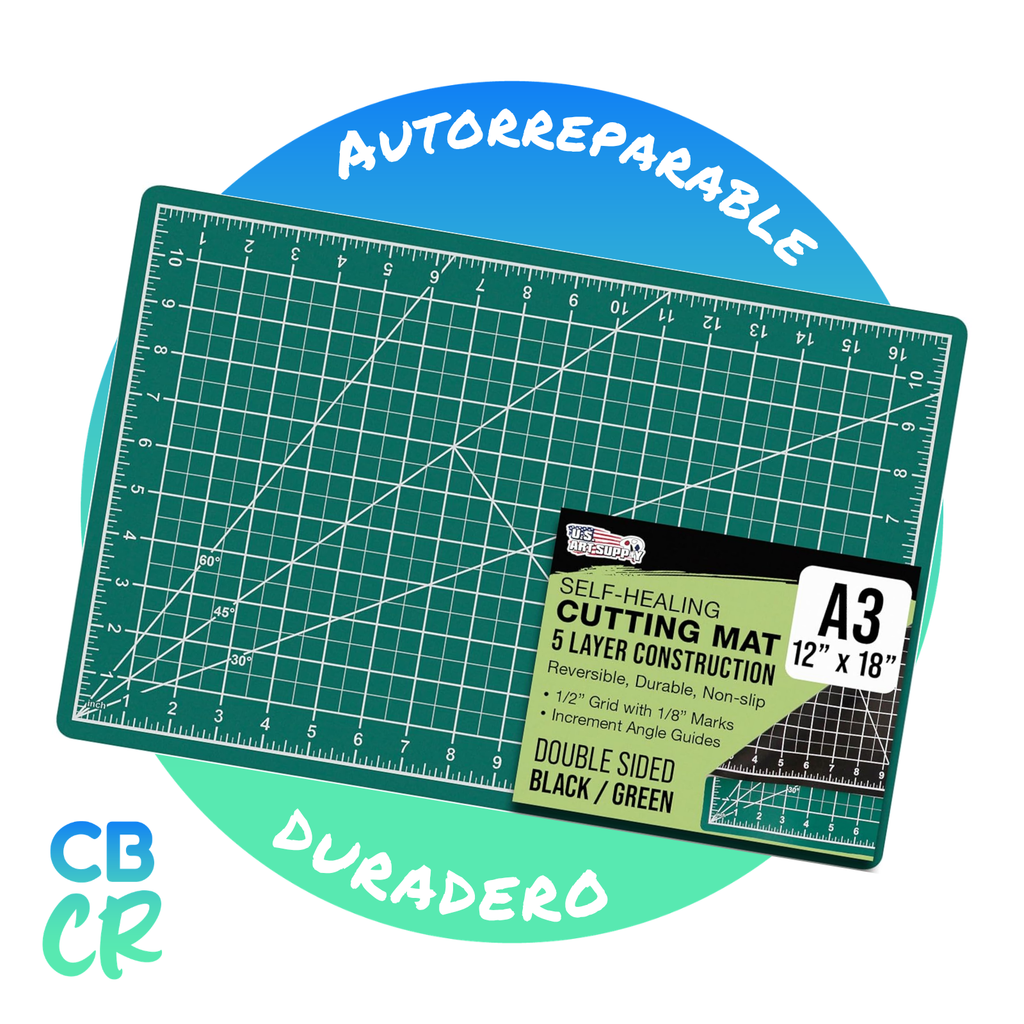 Tapete de corte A4 U.S. Art Supply protegiendo mesa de cuchillas y cortadores