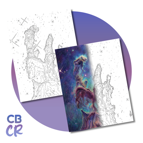 Carpeta artesanal hecha a mano de la colección para colorear El Cosmos CUBOCROMÍA