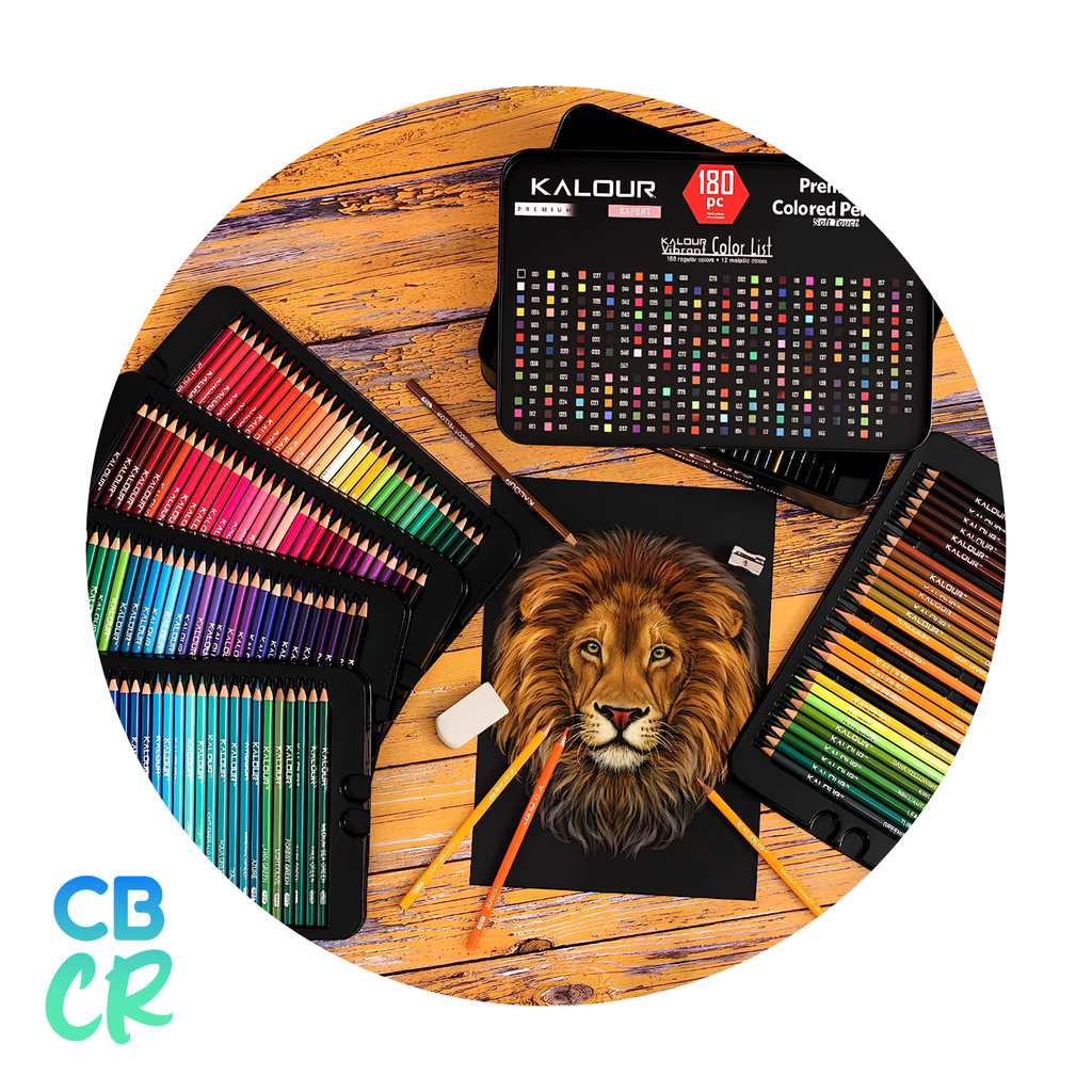Detalle de mina aterciopelada de lápices KALOUR 180 colores para sombreado y degradados precisos