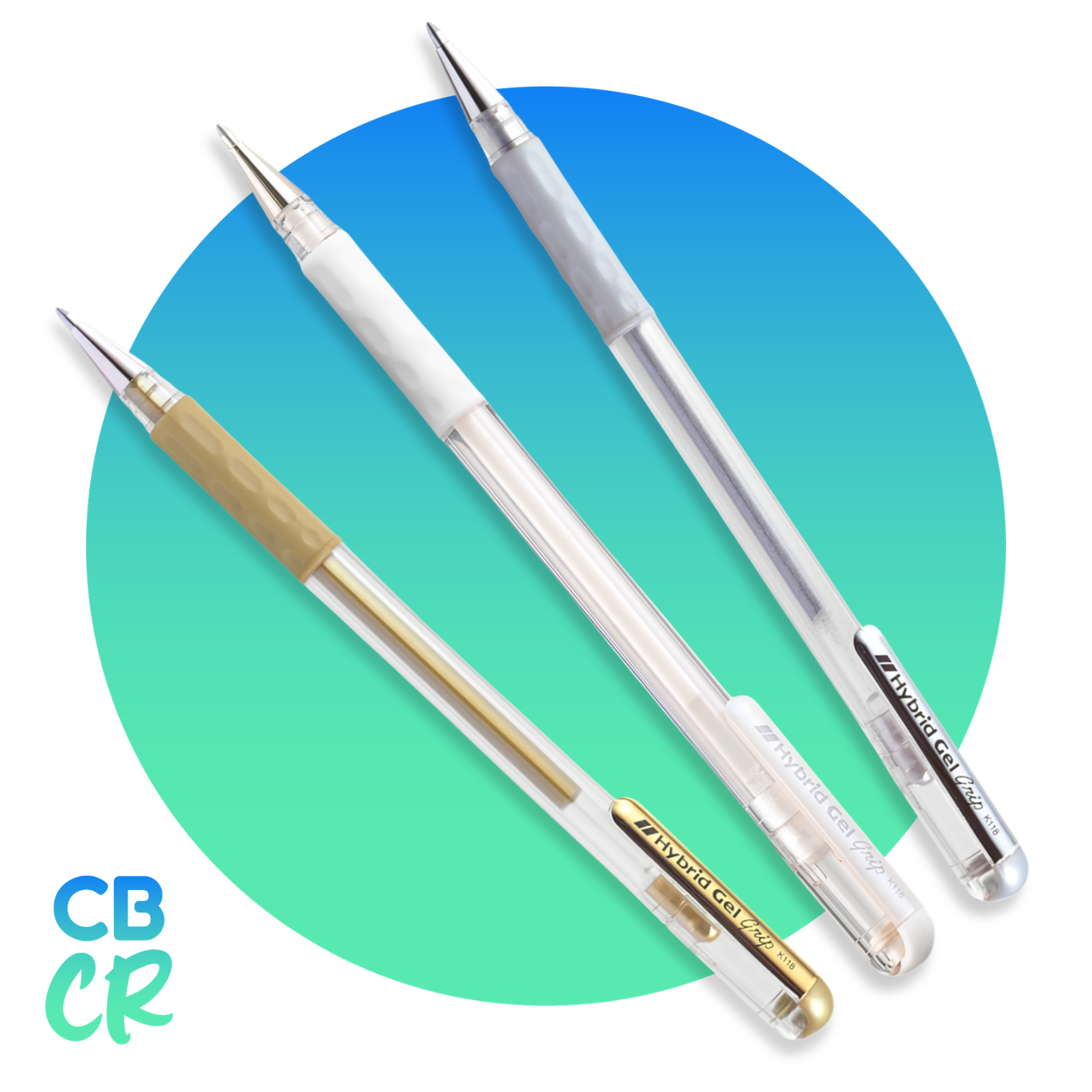 Plumas de gel Pentel Hybrid Gel en dorado y plateado para caligrafía y lettering decorativo